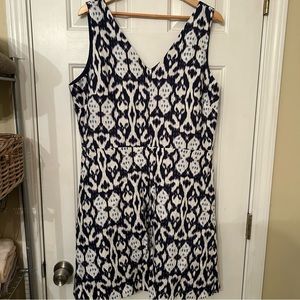 NWT‎ Gap Linen Blue Ikat Dress Size 16